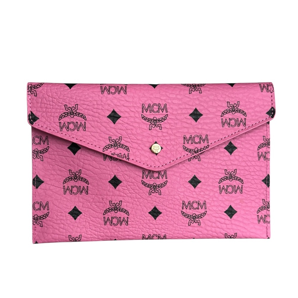 MCM Visetos Envelope Clutch Pink - Picture 3 of 9